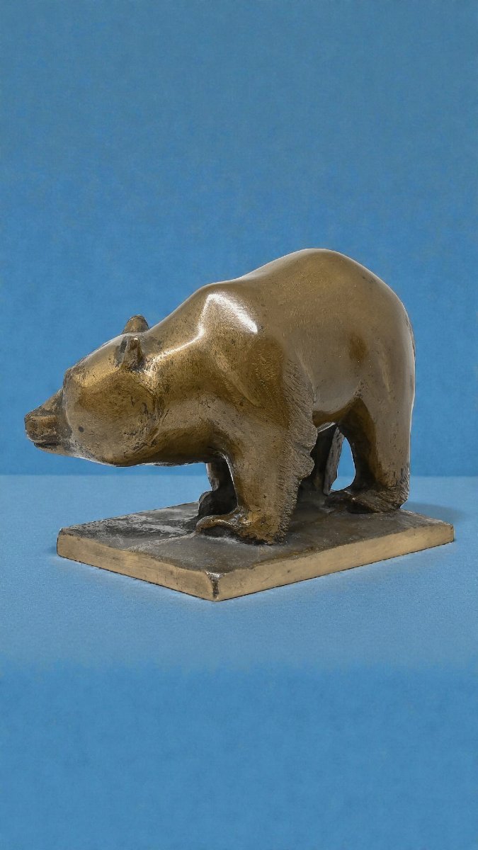 Erik Lindberg - Orso in Bronzo - Svezia Inizio XX Secolo-photo-2